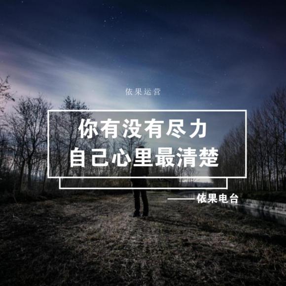 《你有没有尽力,自己心里最清楚》