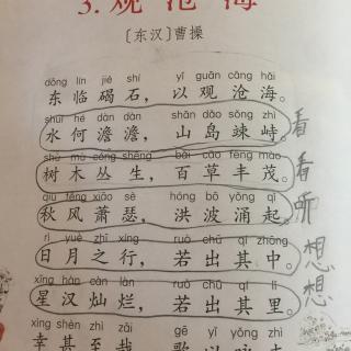 观沧海图画手绘