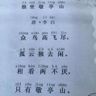 韩佳明小朋友读《独坐敬亭山》