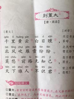 别董大【唐·高适】