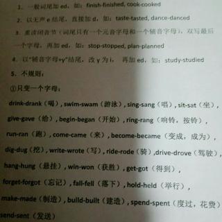 【动词原型变过去式-小学阶段 1只变一个字母