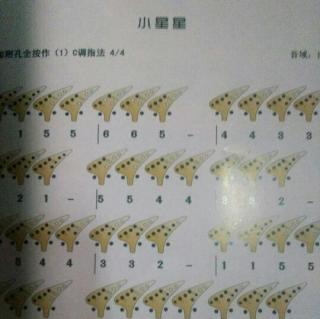 陶笛小星星简谱_小星星12孔陶笛简谱