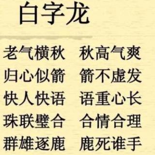 成语接龙 白字龙