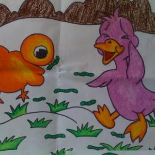 小公鸡和小鸭子的画法图片