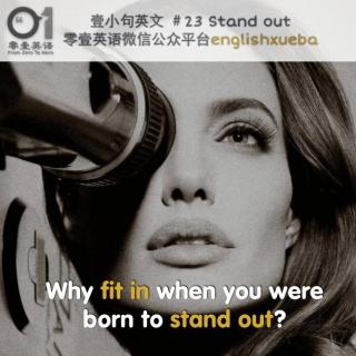 #壹小句英文# #23 Fit in vs Stand out