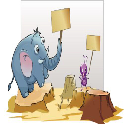 蚂蚁和大象比力气