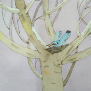 一只蓝鸟和一棵树