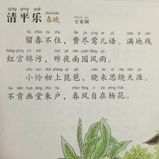 宋词35清平乐春晚王安国