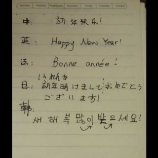 “新年快乐”的英法日韩表达