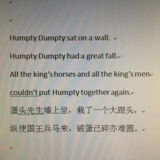 西西妈带读Humpty Dumpty 鹅妈妈童谣