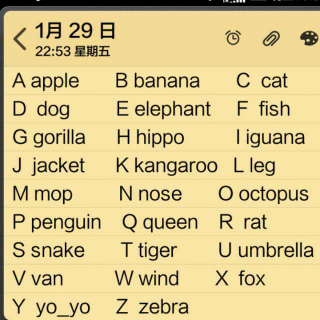 26个字母及其代表单词发音练习
