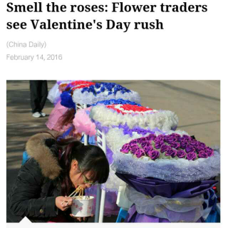 花贩视角看情人节Flower traders see Valentine's Day rush