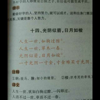 《增广贤文》读书惜时篇——14、光阴似箭，日月如梭