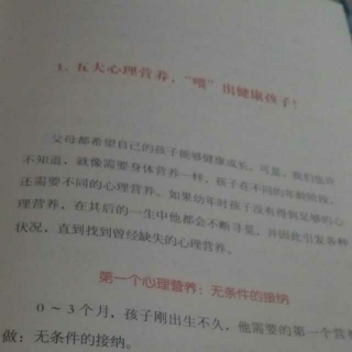 第一个心理营养无条件的接纳