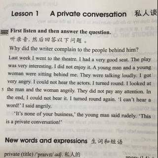 NCE2 Lesson 1 A private conversation