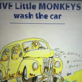 Five little monkeys wash the car