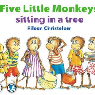 Five monkeys sitting in the tree