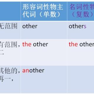 不定代词other，others，the other，the others，another