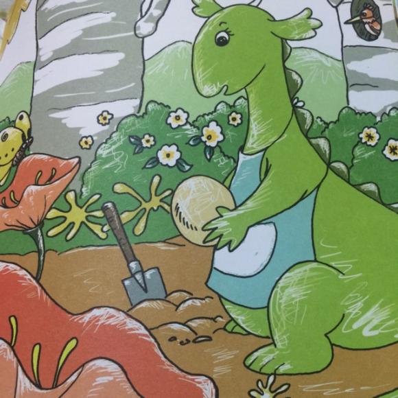 恐龙妈妈藏蛋故事挂图图片