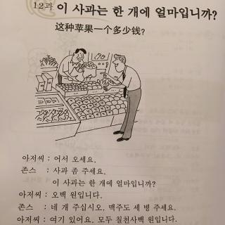 首尔大韩国语 第12课 这种苹果一个多少钱？(第一讲)