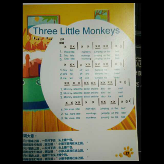 语感启蒙three little monkey