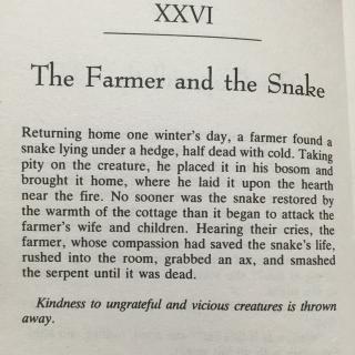 the farmer and the snake农夫和蛇