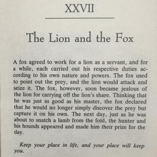 the lion and the fox狮子和狐狸