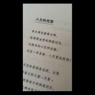 《你是人间四月天》八月的忧愁