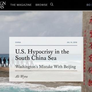 U.S.Hypocrisy in the South China Sea--Washington's Mistake With Beijing0720