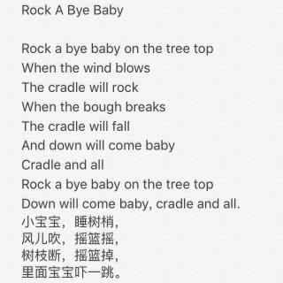 英文童谣Rock A Bye Baby