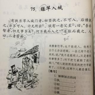 长竿入城文言文图片