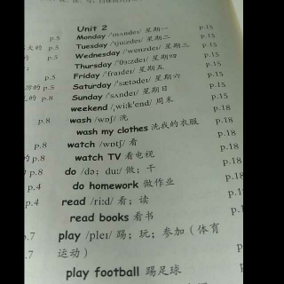 小学五年级英文朗读Unit2