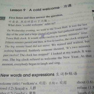 Lesson 9  A cold welcome