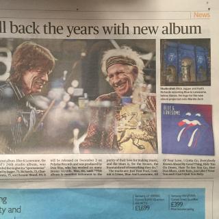 [london eavening standard]Stones roll back the years with new album