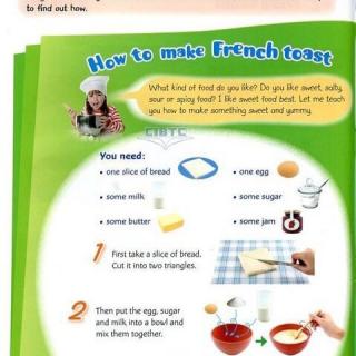 U1-Reading：How to make French toast？