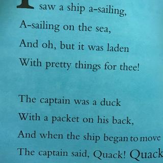 mother goose — I saw a ship a—sailing