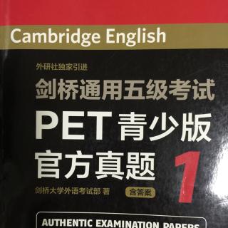 PET真题1Test 1写作范文