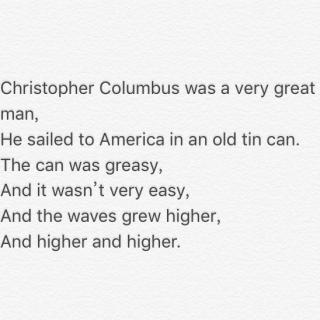 鹅妈妈童谣Christopher Columbus was a very great man