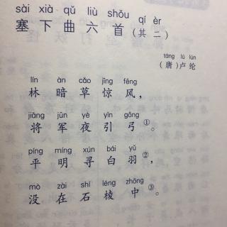 塞下曲 卢纶 杨然淇诵