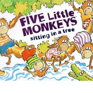 【绘本故事】五只小猴子坐在树上面-five little monkeys sitting in a tree
