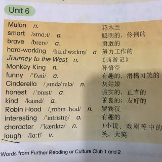 深圳朗文-6上-U6-Words