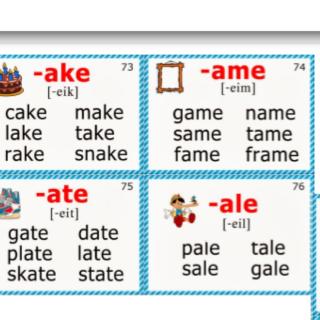 Lesson16-17:ake;ame;ate;ale