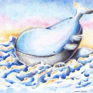 海洋里骄傲的蓝色小鲸鱼