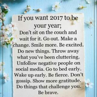 If you want 2017 to be your year