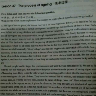 朗读新概念英语四Lesson37 The process of ageing衰老过程