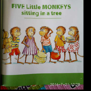 Five little monkeys sitting in a tree