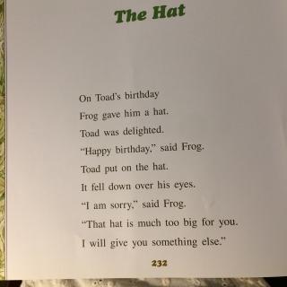 Frog and Toad -The hat