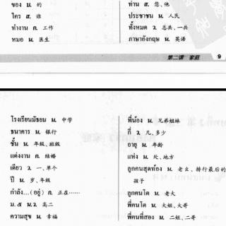 基础泰语2第二课词汇