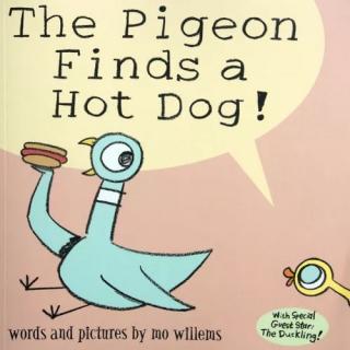 The pigeon finds a hot dog!