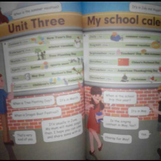 Unit.Three:My school calendar